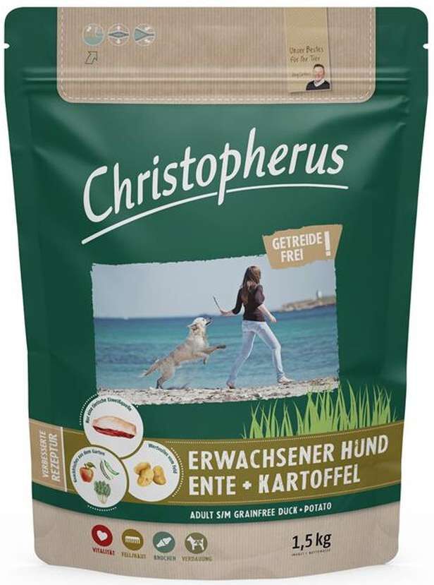 Christopherus Getreidefrei Ente + Kartoffel 1,5kg Trockenfutter