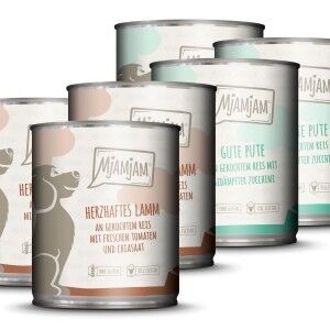 MjAMjAM - Hund Monopaket I mit 3*Lamm und 3*Pute 800 g